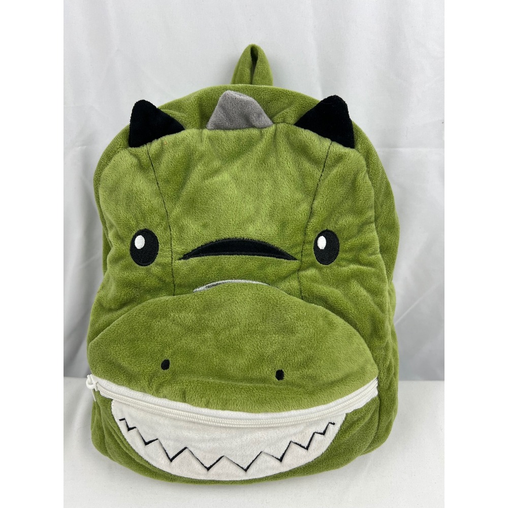 Unbranded Dinosaur Backpack Kids Small Plush Green Fleece School Bag Excellent